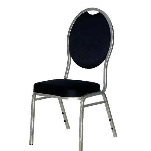 Stoel | Gestoffeerd | zwart/zilver