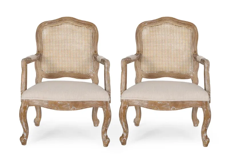 Andrea French Country Wood Armchairs