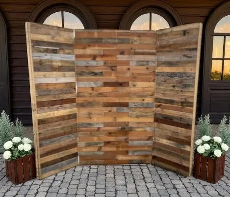 Backdrop - Rustic Natural Wood Tri-Fold Backdrop