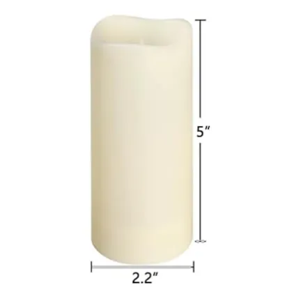 Candle - Pillar LED Flameless, White 5" w/remote