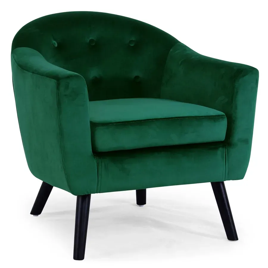 Fauteuil scandinave Savoy Velours Vert