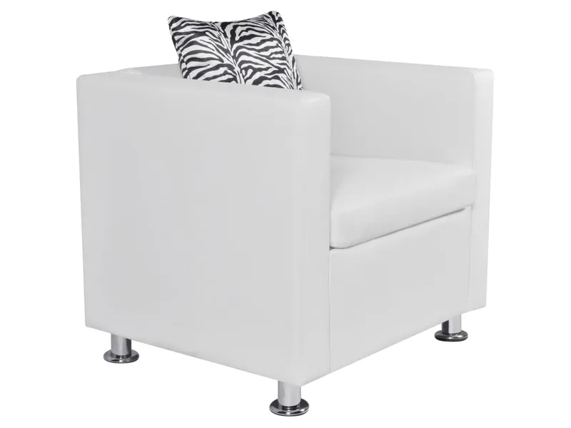 Fauteuil blanc similicuir