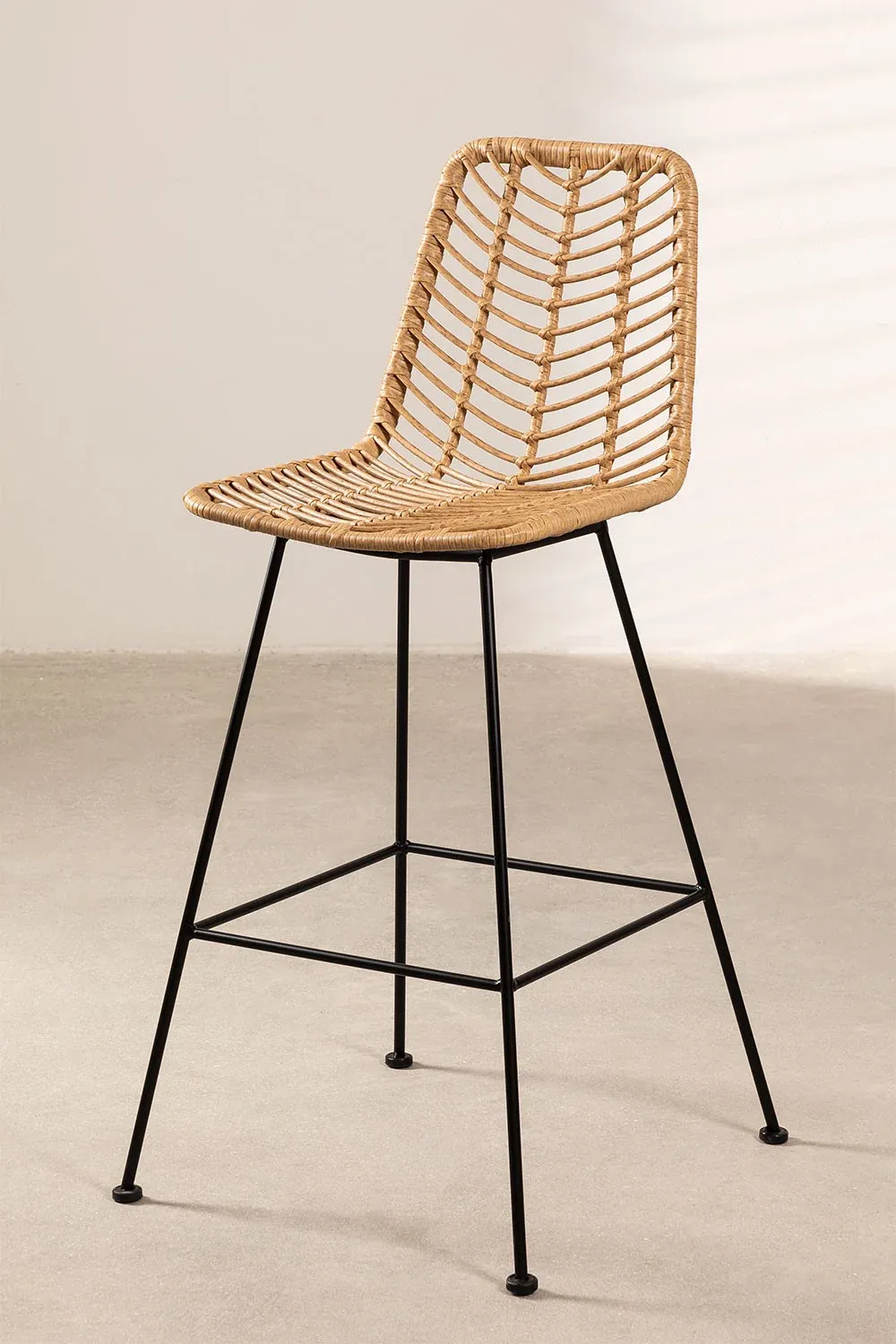 Tabouret haut palm Rotin