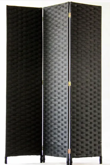 Paravent noir tressé