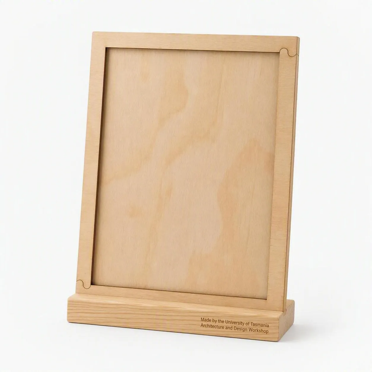 A3 timber tabletop display frame and timber base