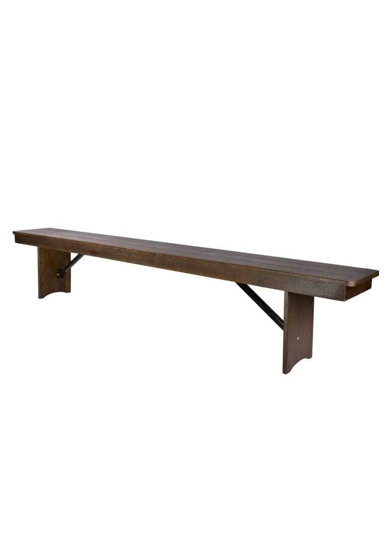 Fruitwood 8 Foot (96" x 12") Rectangle Farmhouse Table Bench