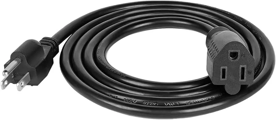  50ft Indoor/ Outdoor Black Extension Cord