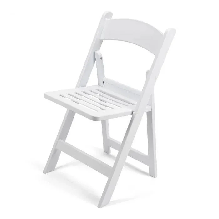 White Garden Chair W/ Slatted Seat