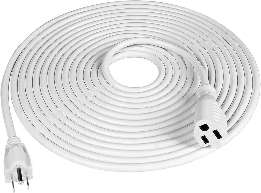 25ft Indoor/ Outdoor White Extension Cord