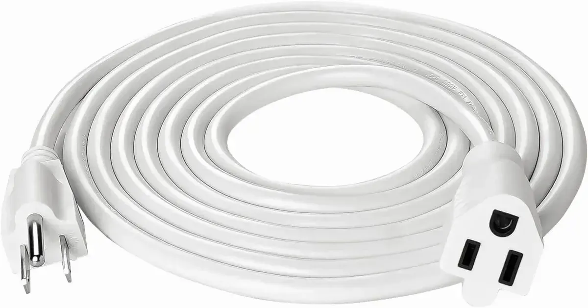 50ft Indoor/ Outdoor White Extension Cord