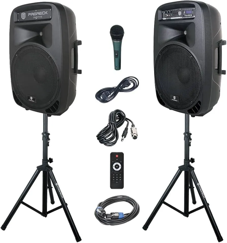 Bluetooth 2 Speaker PA System W/ Microphone