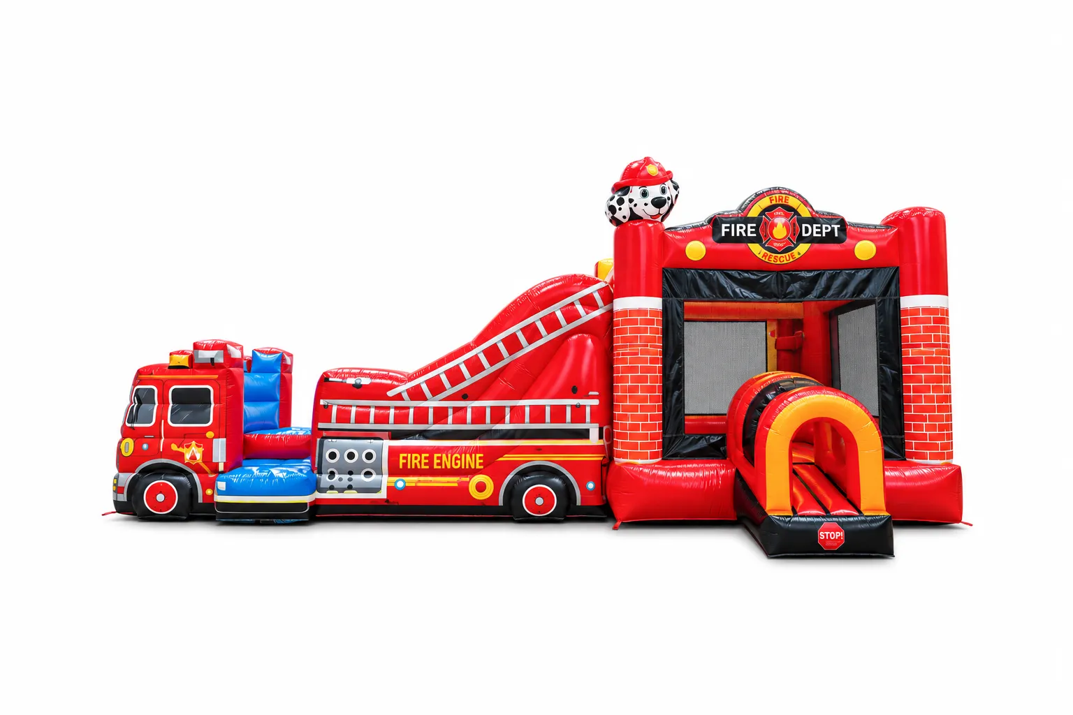 Fire Truck Bouncy Castle with slide