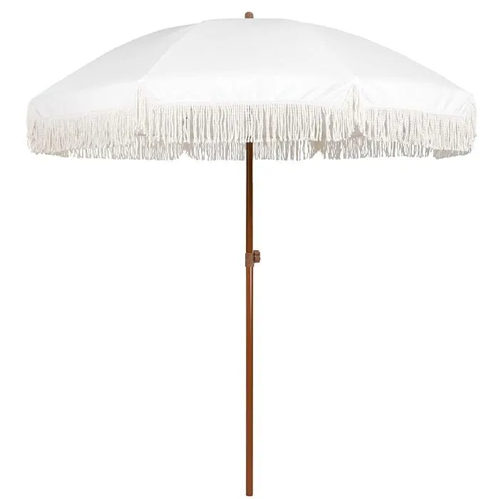 Fringe White Umbrella