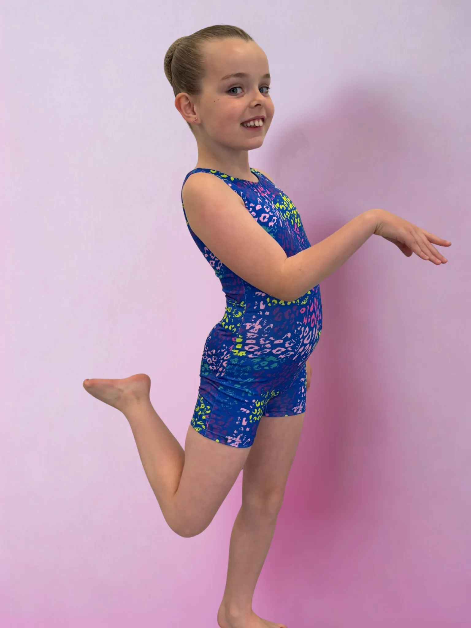 Patterned shorts unitard