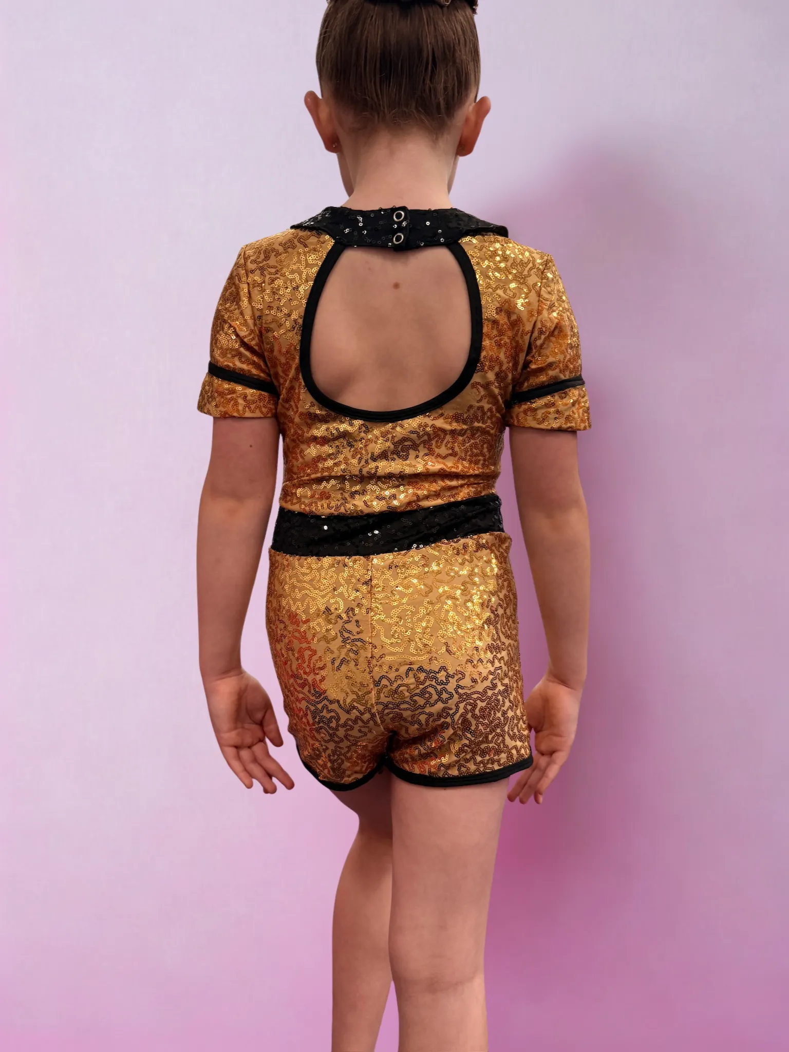 Gold Sequin Biketard 