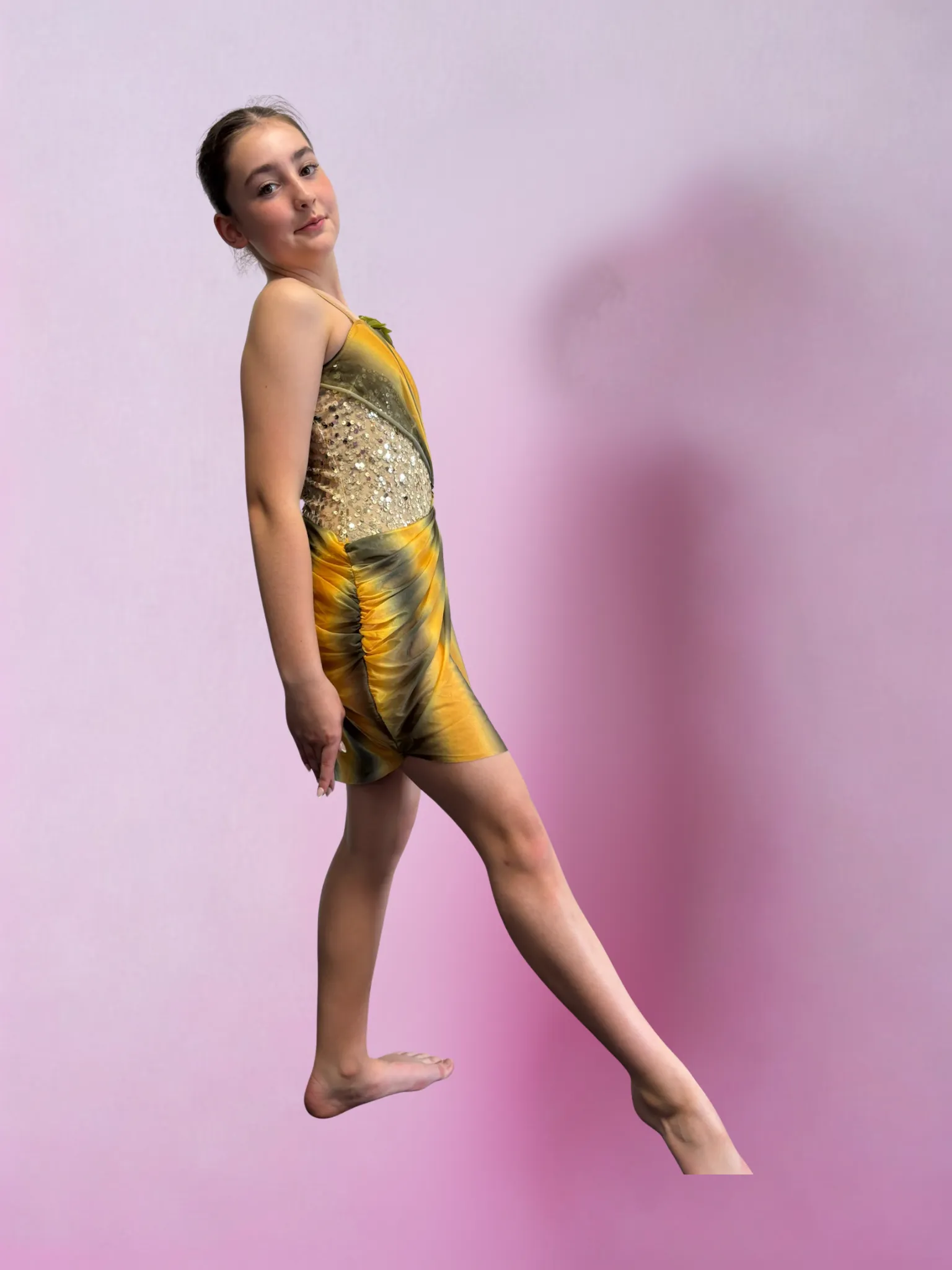 Green & Yellow Lyrical Dress