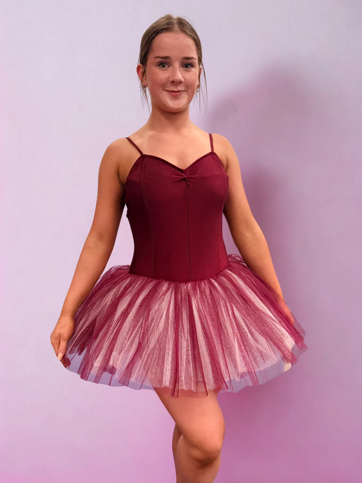 Burgundy and White Tutu