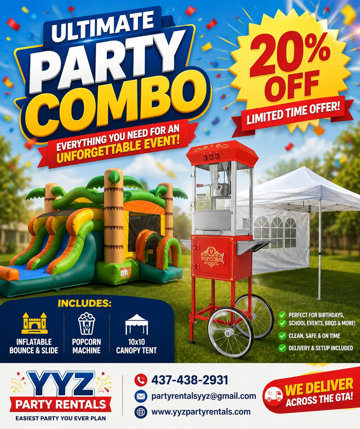 INFLATABLE + FOOD MACHINE + TENT BUNDLE 20%
