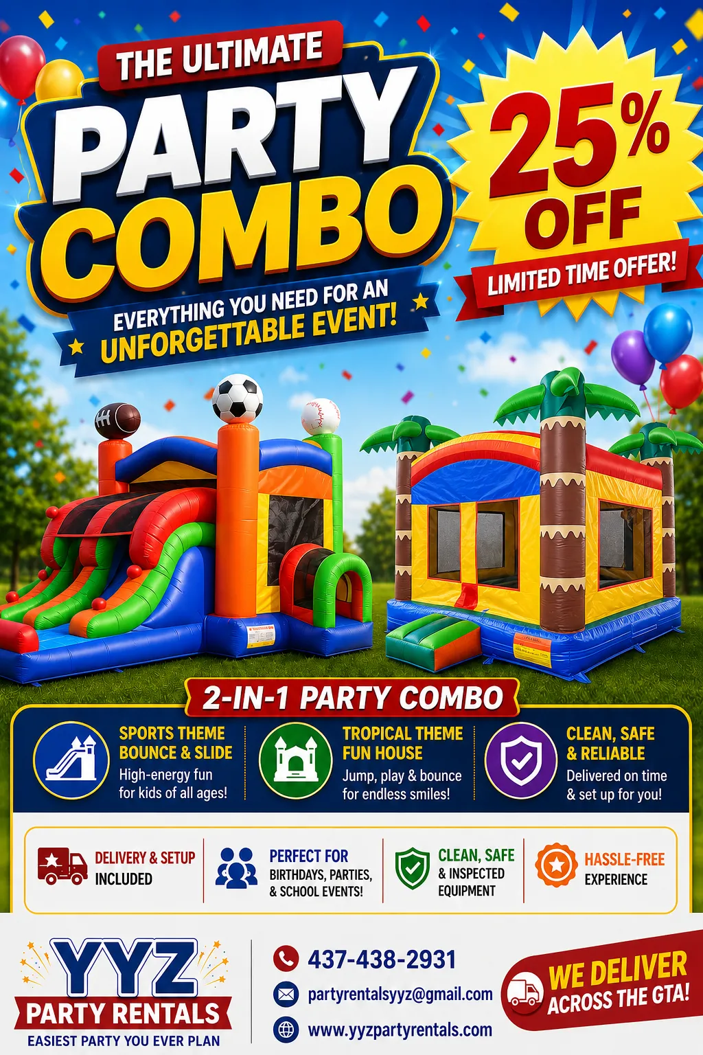 RENT TWO INFLATABLES / 25% OFF 