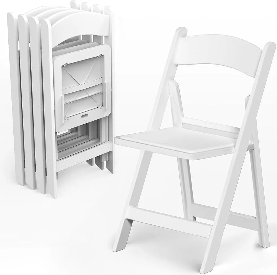 White Padded Vinyl Wedding Chairs