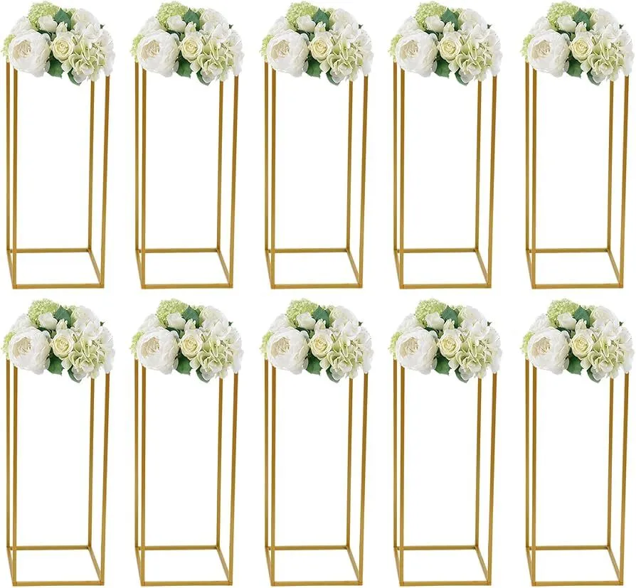 Gold Metal Centerpiece Stands 23.5inch (set of 10)