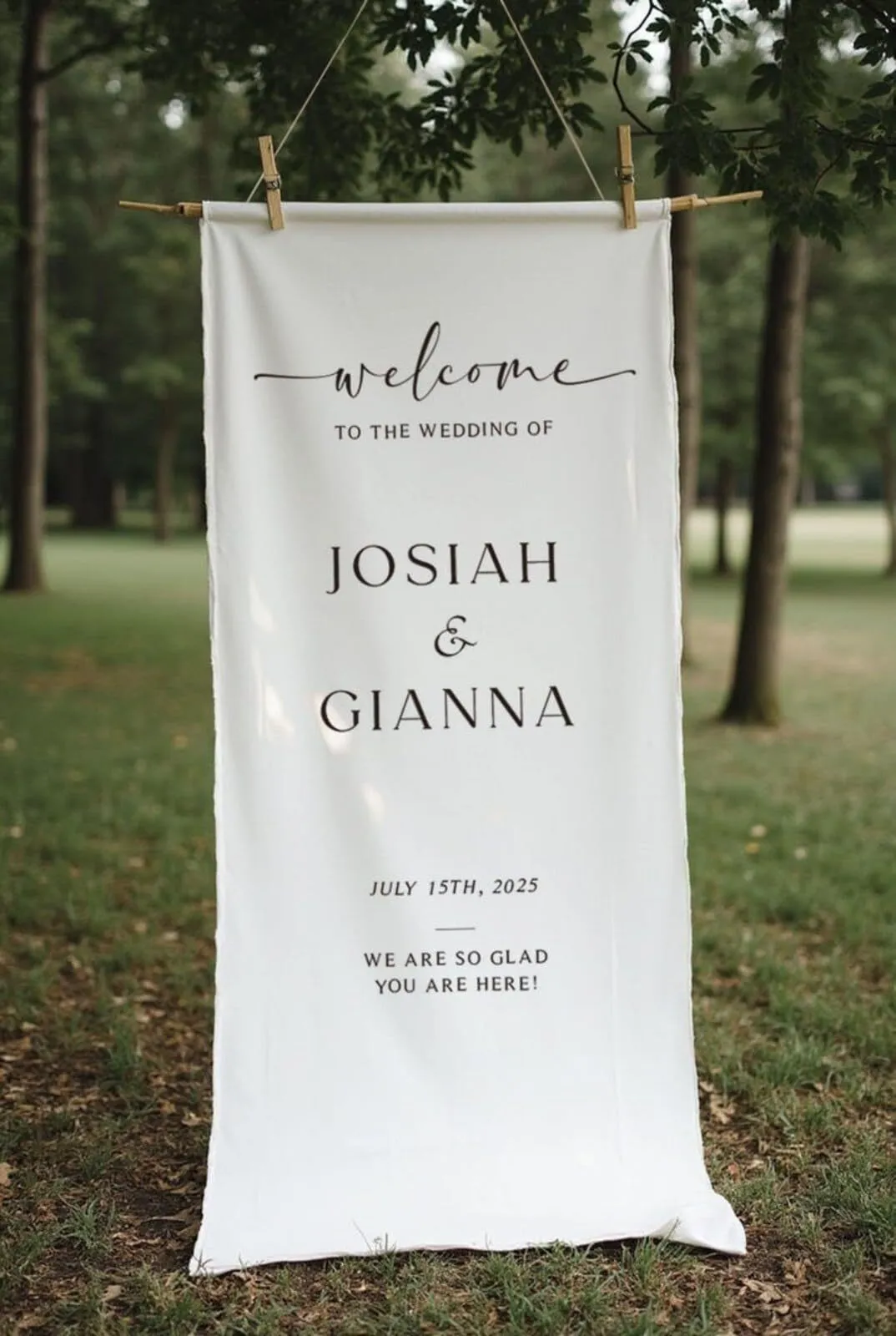 Custom Linen Welcome Sign