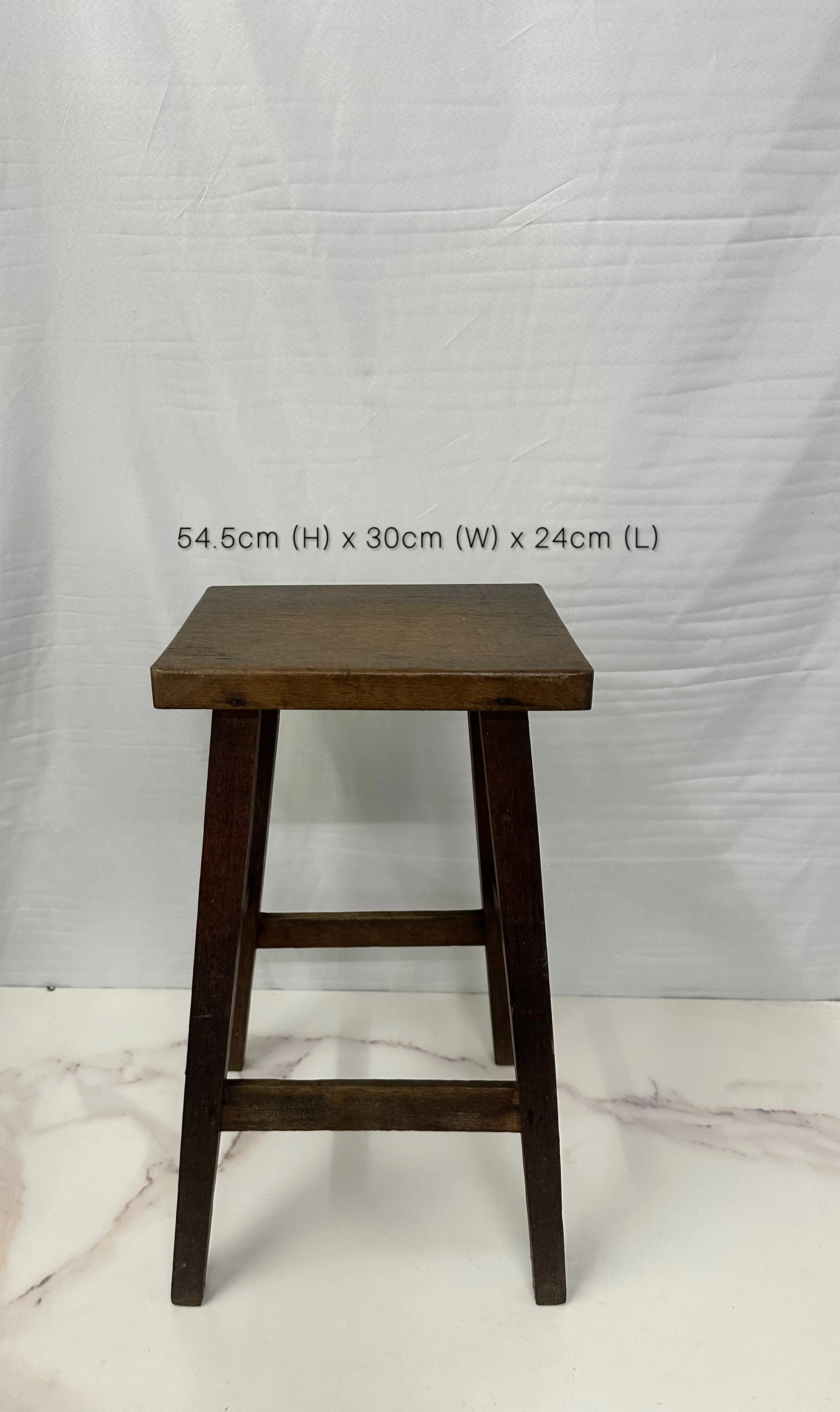 Vintage Solid Wood Stool - Square