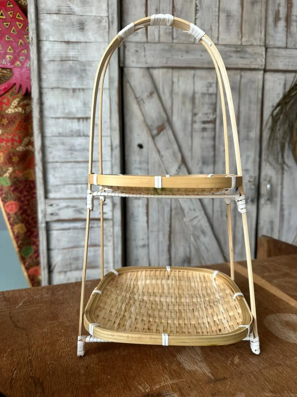 2 Tier Bamboo Tray 40cm Height