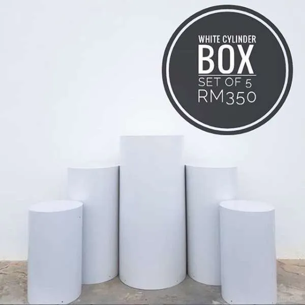 (CYB) Cylinder Metal Box White