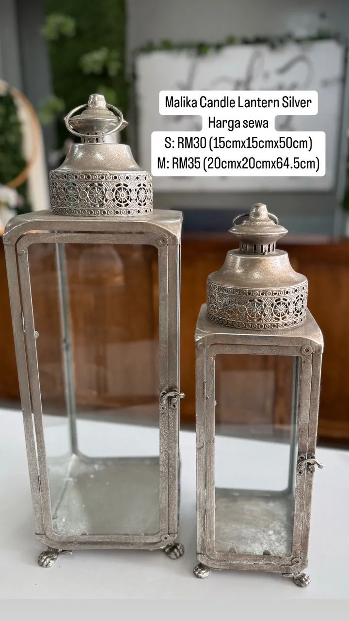 Malika Candle Lantern Silver