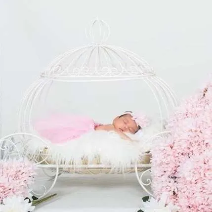 NEWBORN/KIDS Props - Pumpkin Carriage White