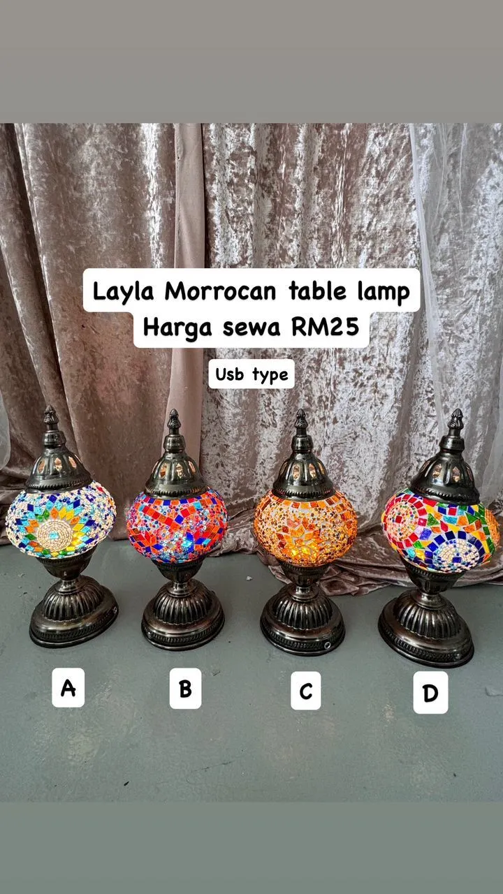 Layla Moroccan Table Lamp - USB Type