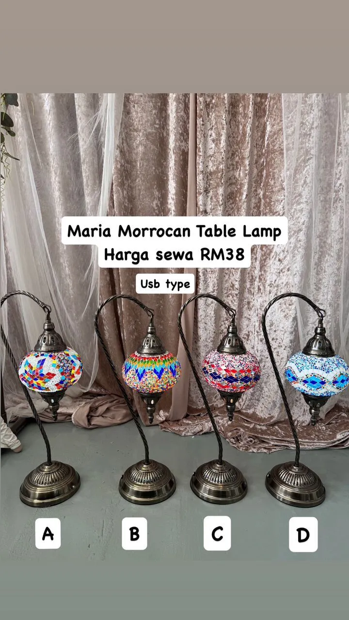 Maria Moroccan Table Lamp - USB Type