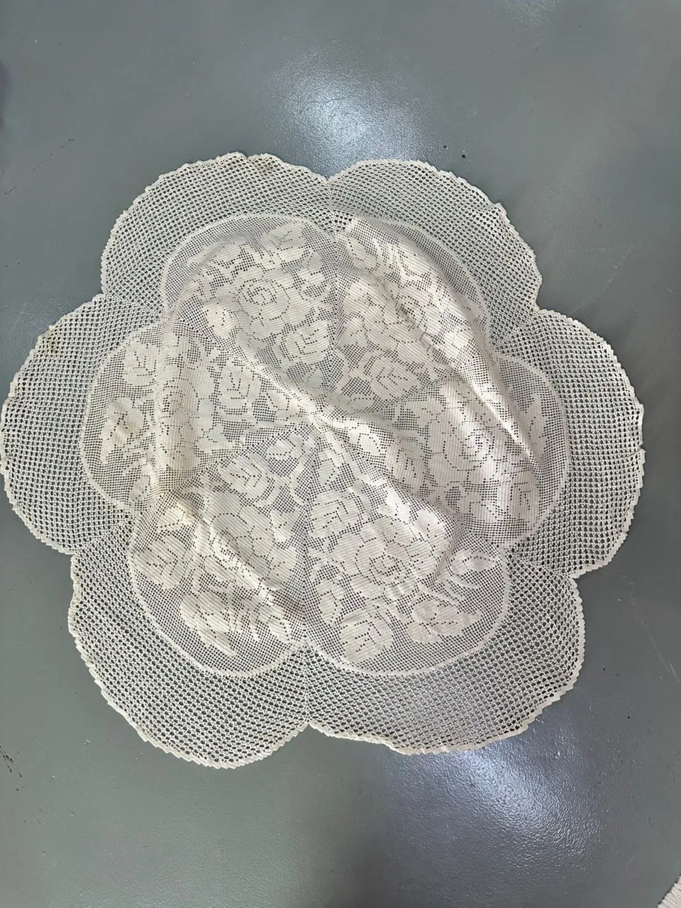 Alas Meja vintage crochet flower