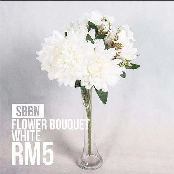 (CYB) Flower Bouquet - White