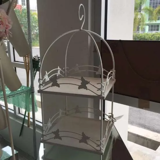 (CYB) 2 Tier Butterfly (White)