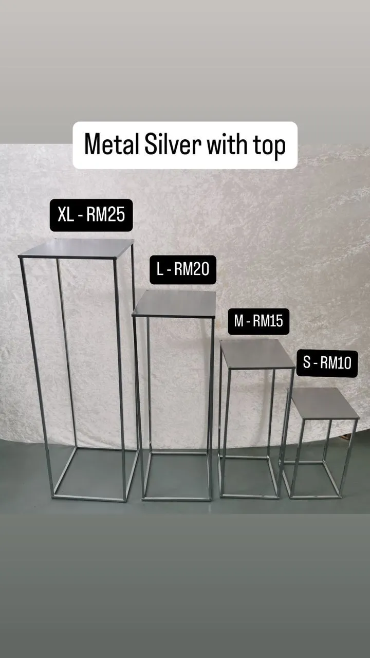 Metal Silver Box with Top