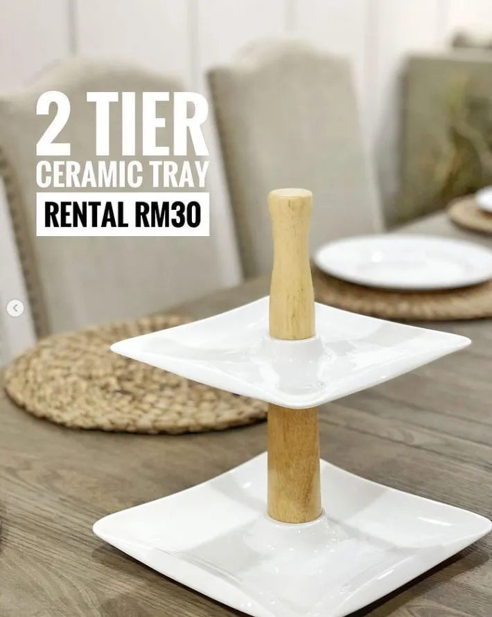 (CYB) 2 Tier Ceramic Tray