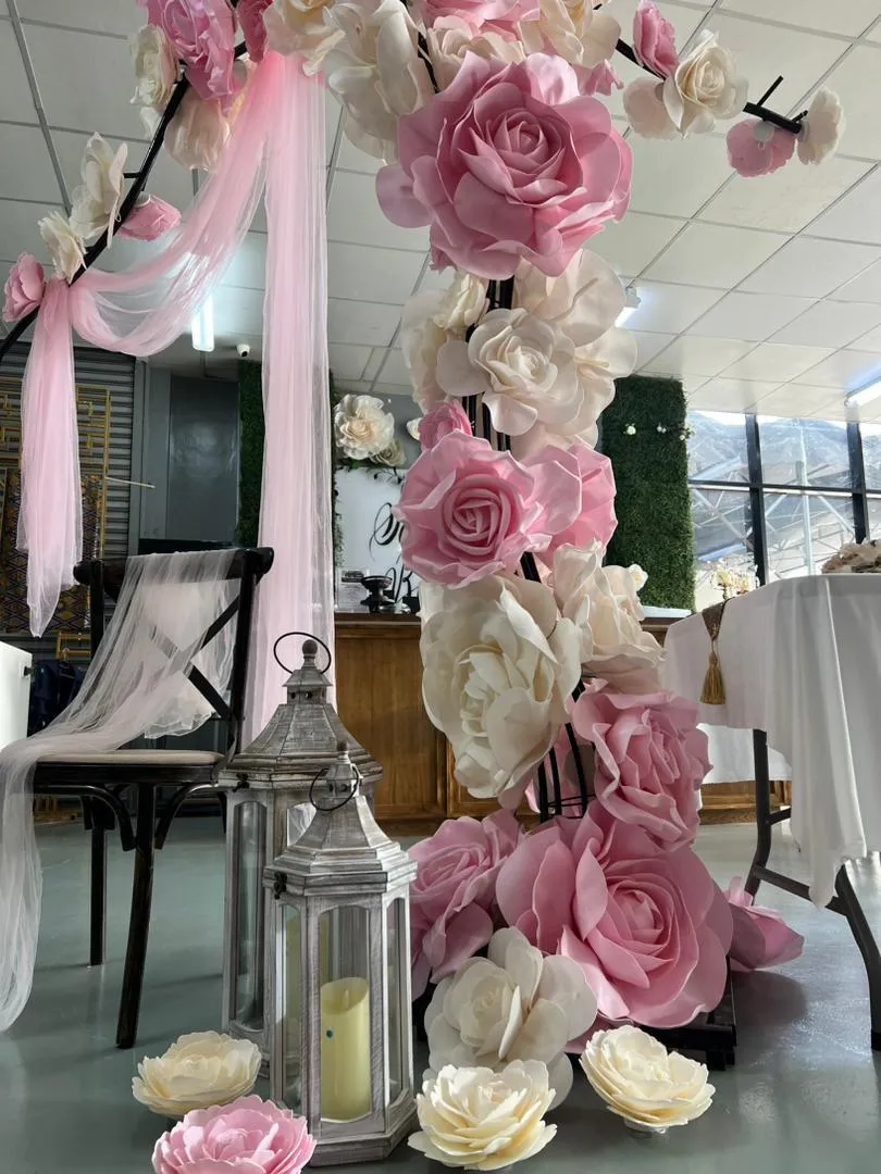 Pakej Pink White Blossom Arch