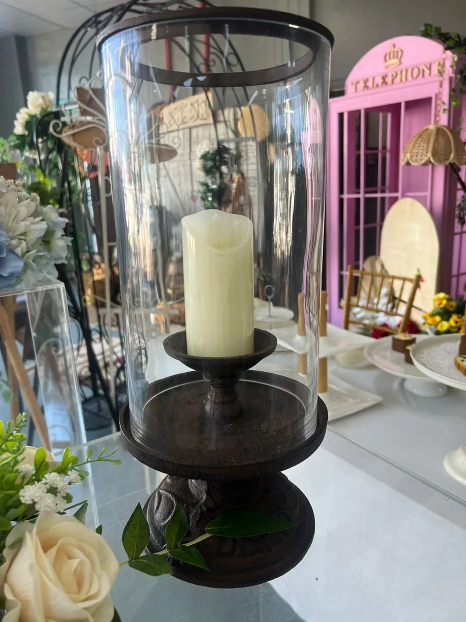 Clasic Glass Hurricane Candle Holder