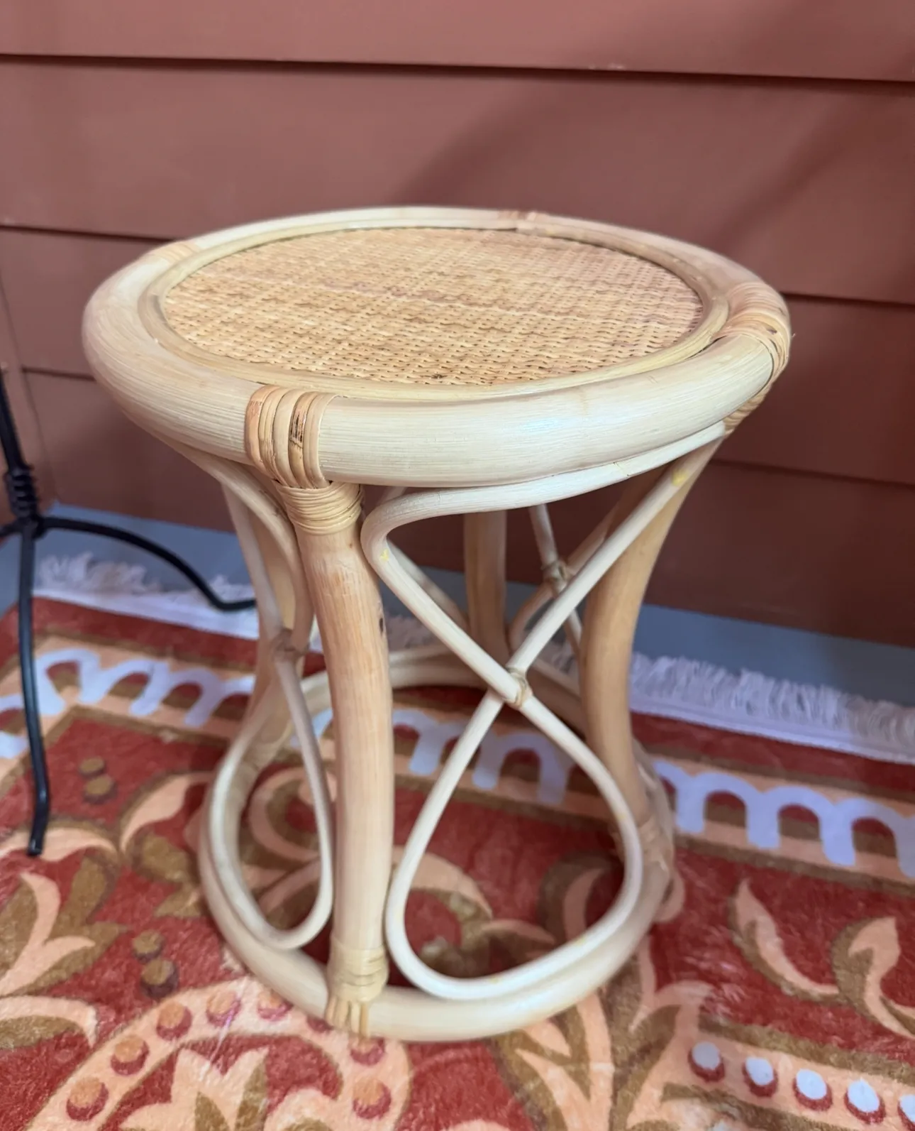 Rattan side table