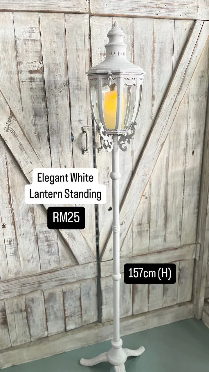 Elegant White Lantern Standing 