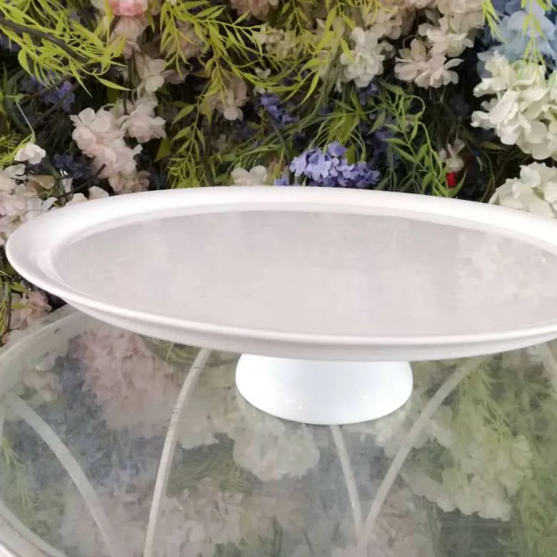 (CYB) White Ceramic Cake Stand