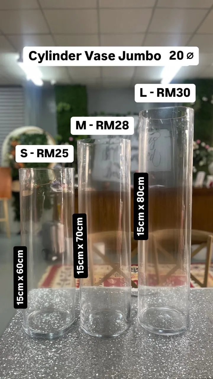 Cylinder Vase Jumbo 20cm diameter