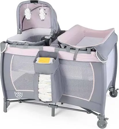 Foldable Crib / Play Yard + Bassinet & Changing Table 