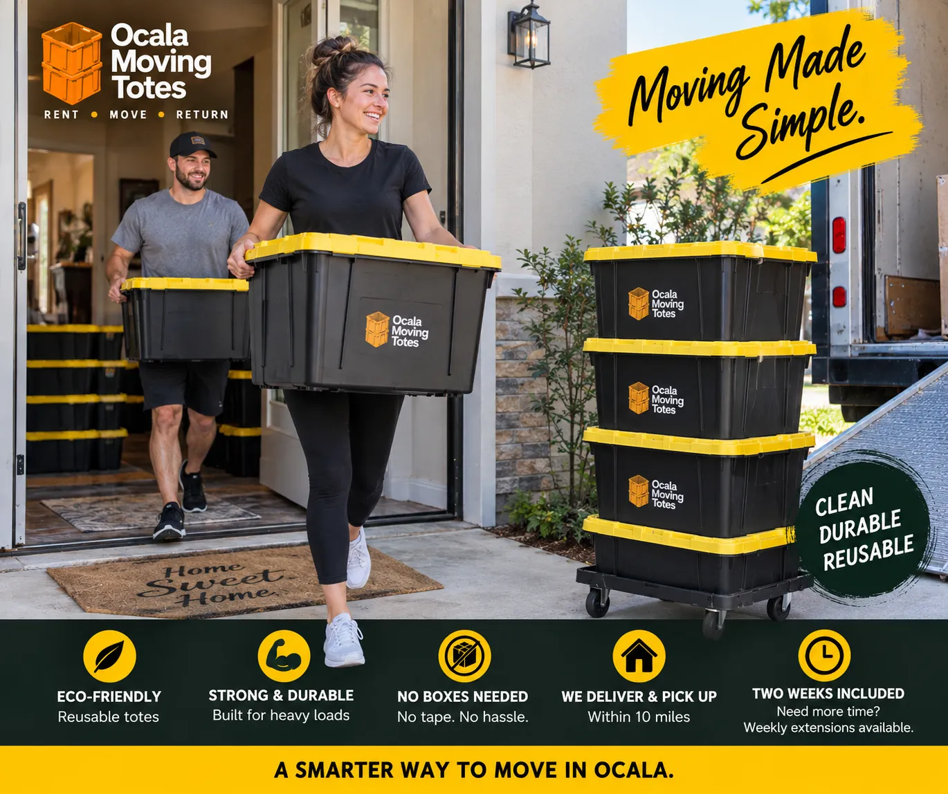 Large Moving Tote Package – 60 Totes
