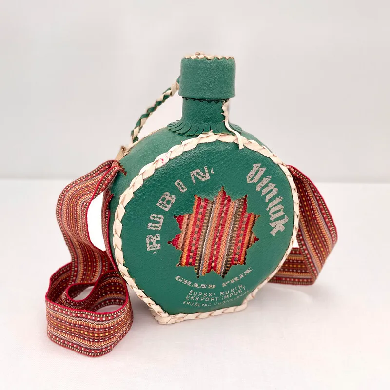 Leather Covered Glass Flask