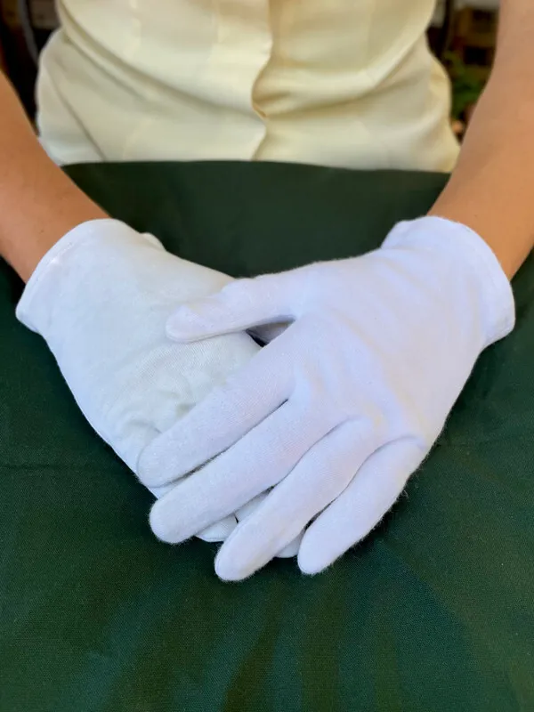 Plain White Short Gloves