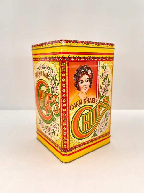 Large Vintage Carmichael's Chips Tin