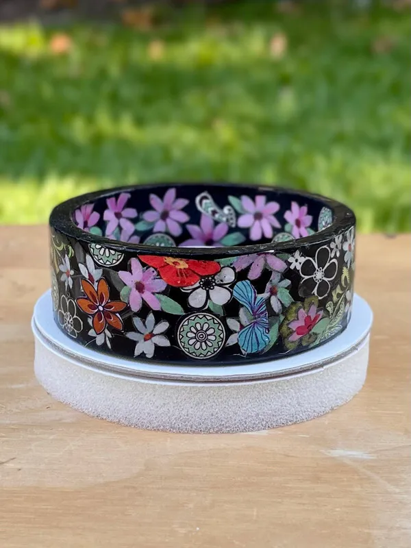 Floral Decoupage Bangle